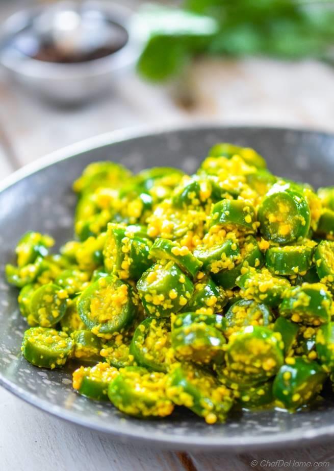 Green Chilli Pickle with Mustard Hari Mirch Ka Achaar Recipe