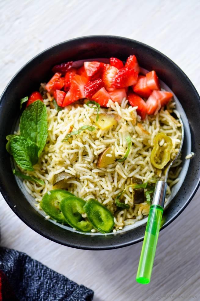 One Pot Lunchbox Rice with Zucchini and Potato Recipe