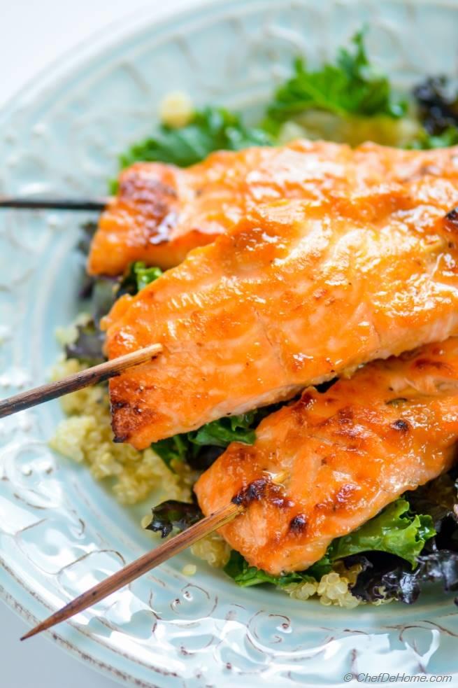 Miso Ginger Salmon with Kale and Quinoa Recipe