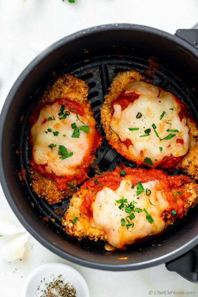 Air fried chicken parmesan