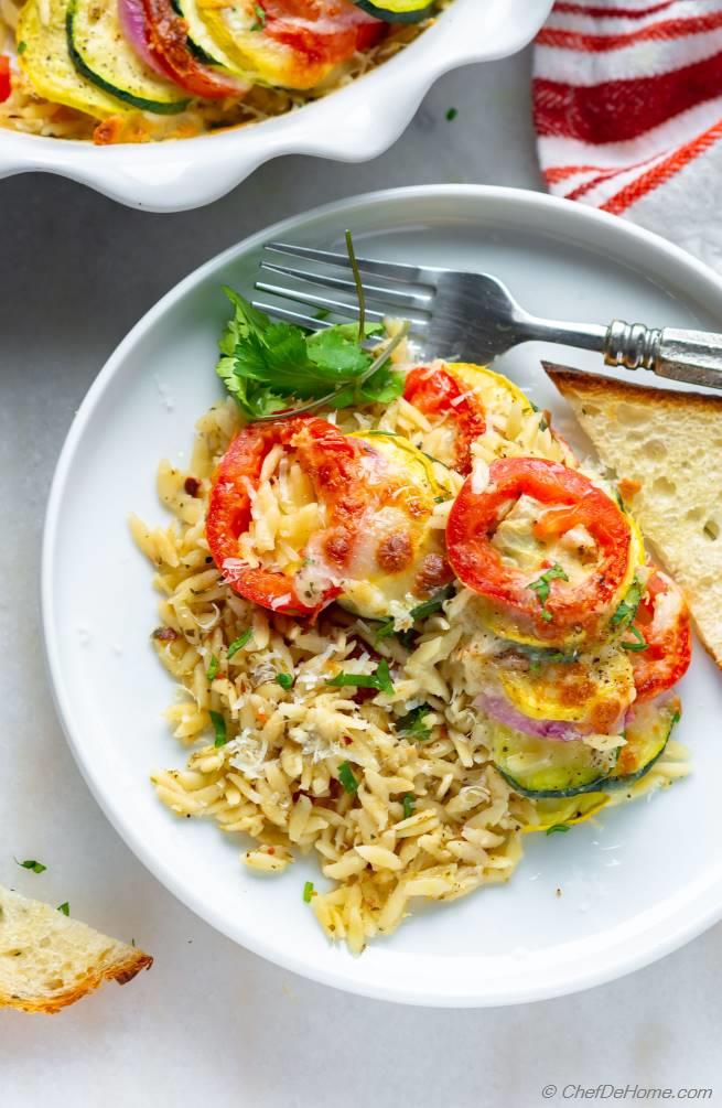 Tian Provençal with Orzo (Vegetable Pasta Casserole) Recipe