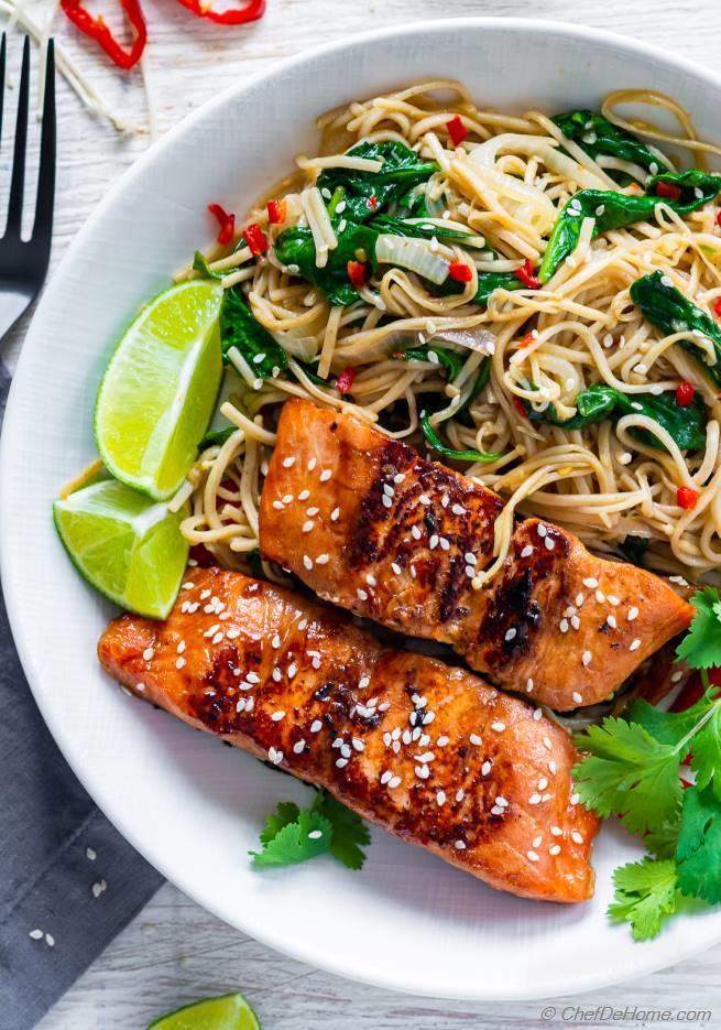 Teriyaki Salmon Soba Noodles Bowl Recipe