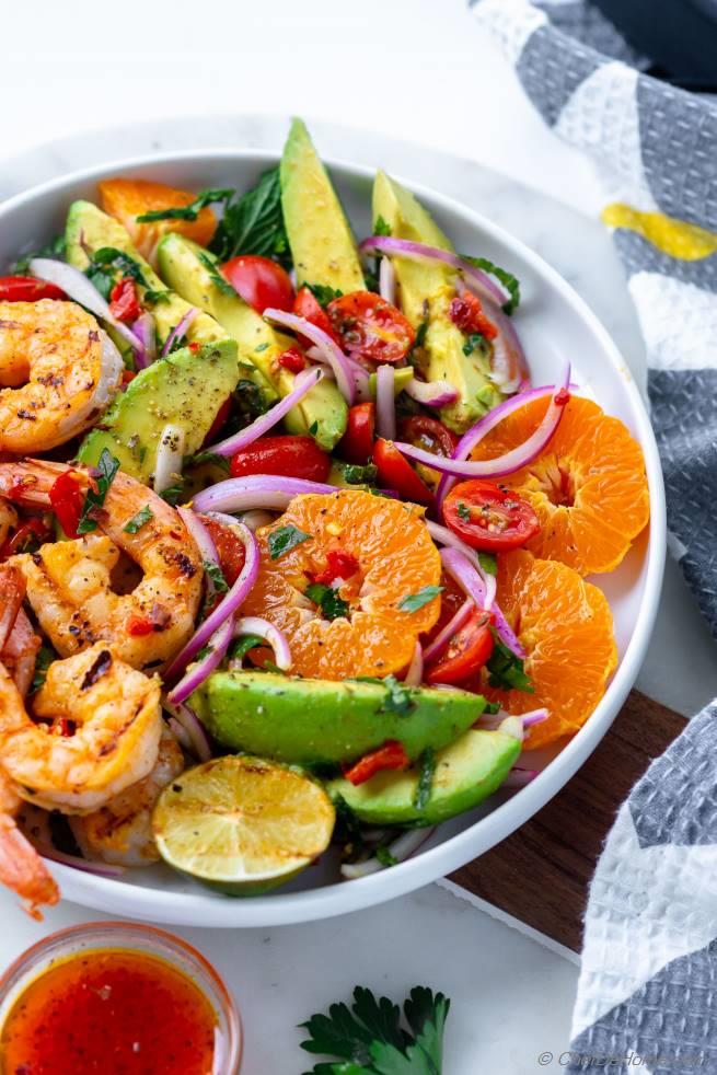 Grilled Shrimp Avocado Salad Recipe | ChefDeHome.com