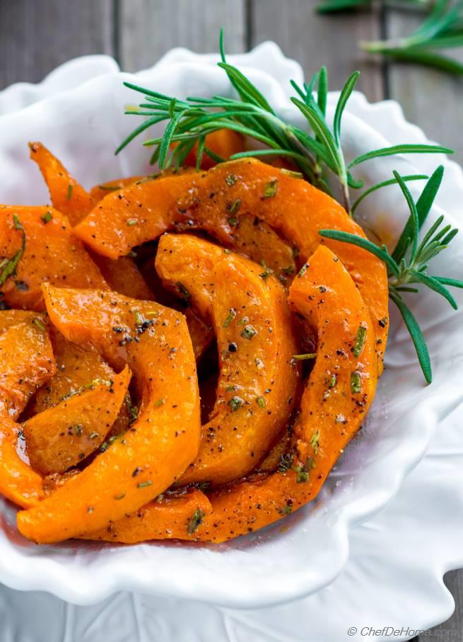 Roasted Butternut Squash with Rosemary Recipe | ChefDeHome.com