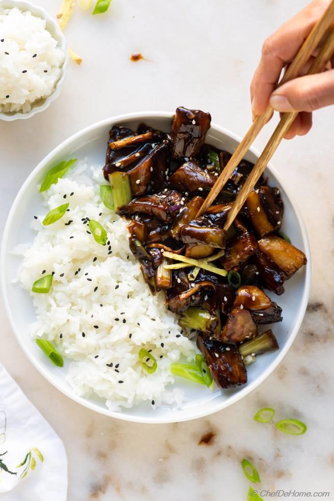 Stir Fried Eggplant with Garlic Sauce Recipe