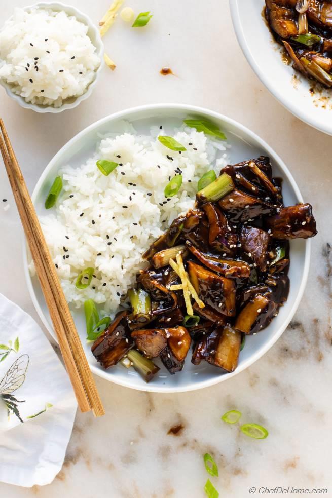 Stir Fried Eggplant with Garlic Sauce Recipe