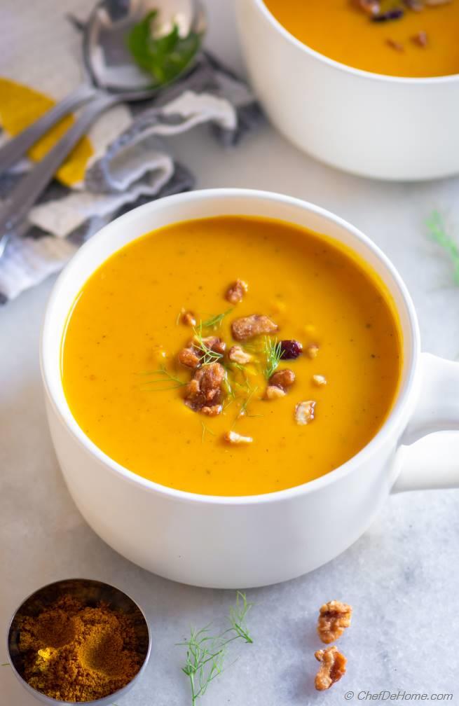 Creamy Curried Sweet Potato Soup with Coconut Milk - Vegan, Healthy ...