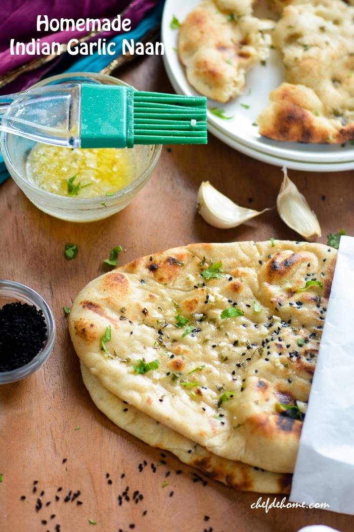 Homemade Restaurant-Style Indian Garlic Naan