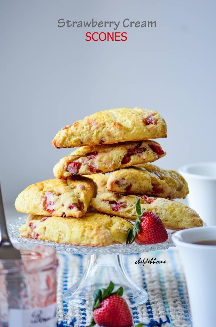 Fresh Strawberry Cream Scones