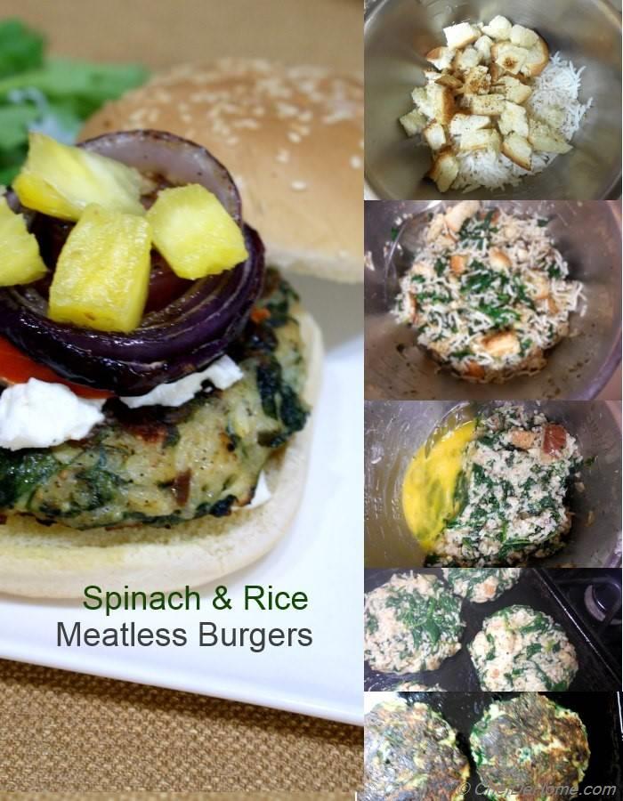 Spinach and Rice Meatless Burgers