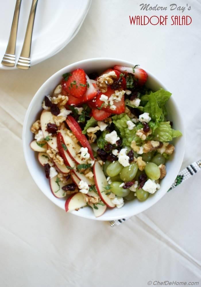 Healthy Waldorf Salad with Lite Dressing