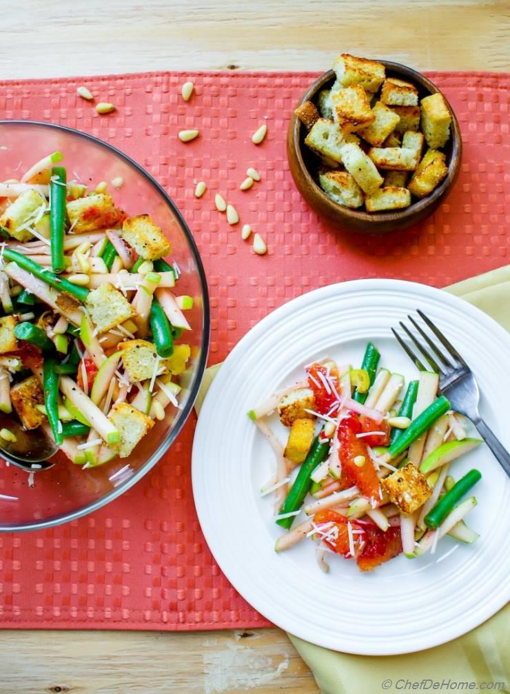 Green Beans Salad with Apples and Orange Dressing