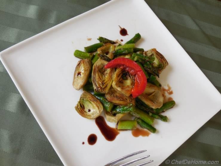 Sauteed Baby Artichokes Salad with Balsamic Vinaigrette