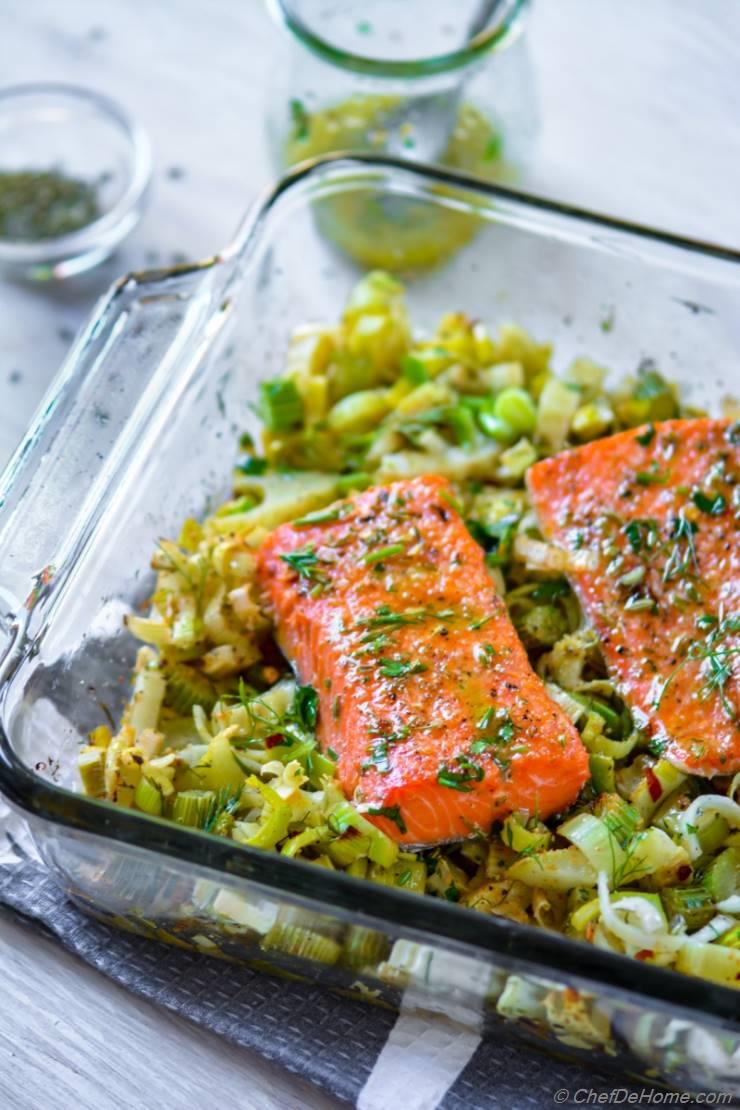 Baked Lemon Salmon with Fennel