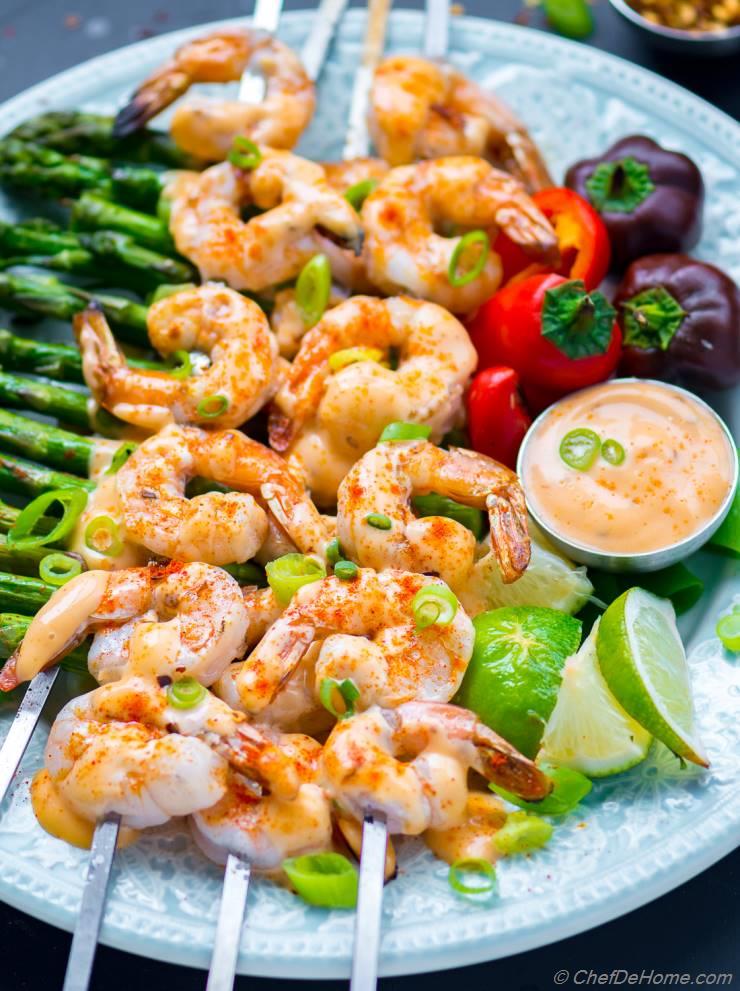 Bang Bang Shrimp Skewers