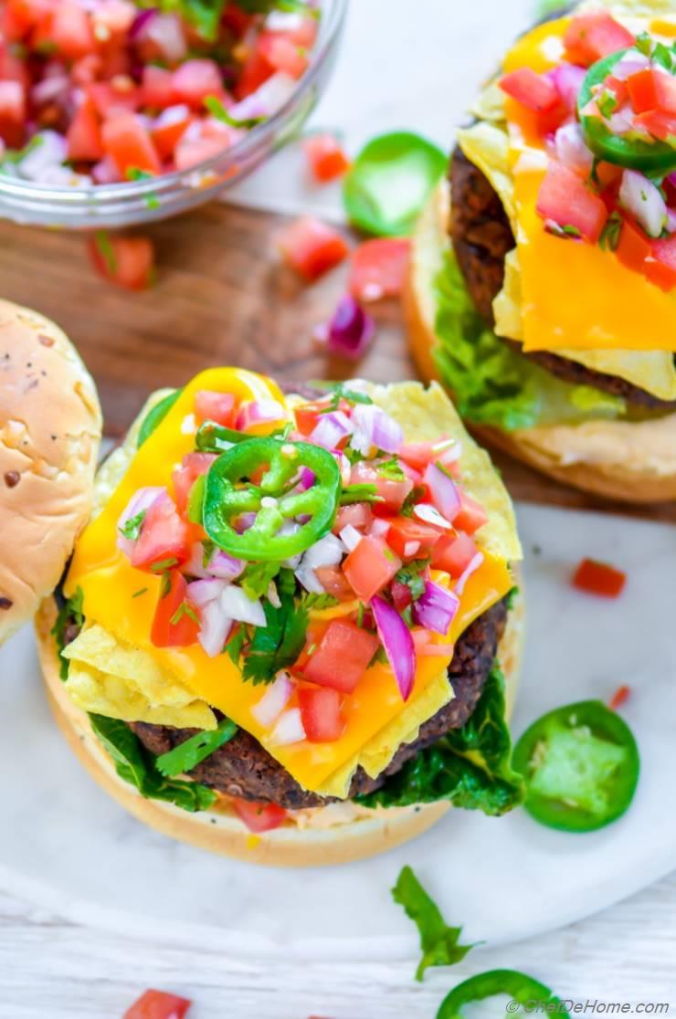 Nacho Cheese Crunch Black Bean Burger