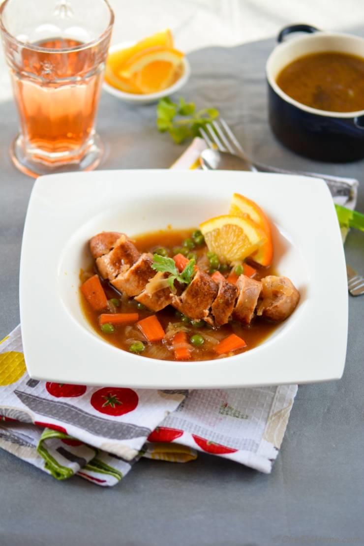 Beer Braised Chicken Sausage