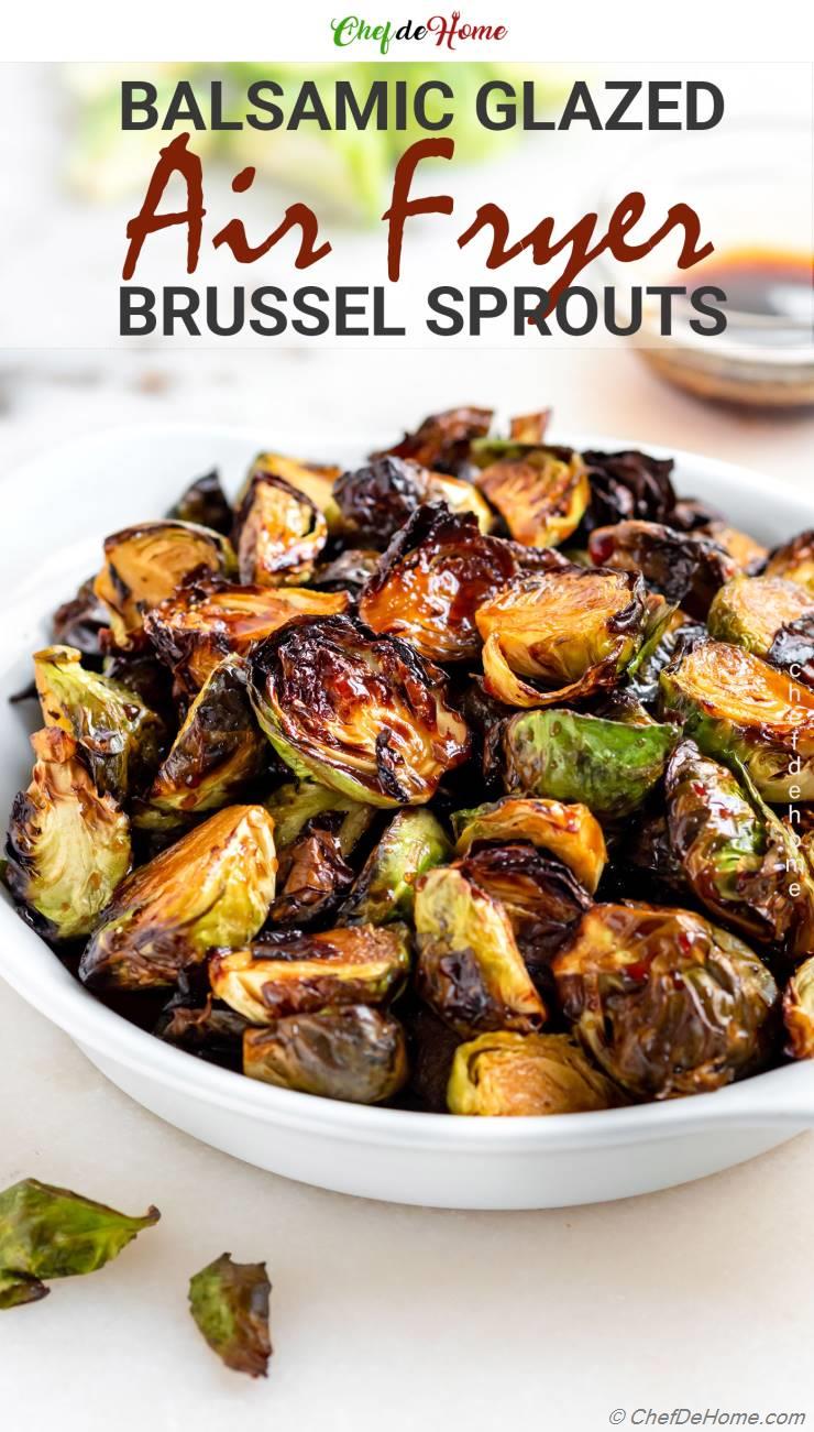 Air Fryer Brussel Sprouts with Balsamic Glaze