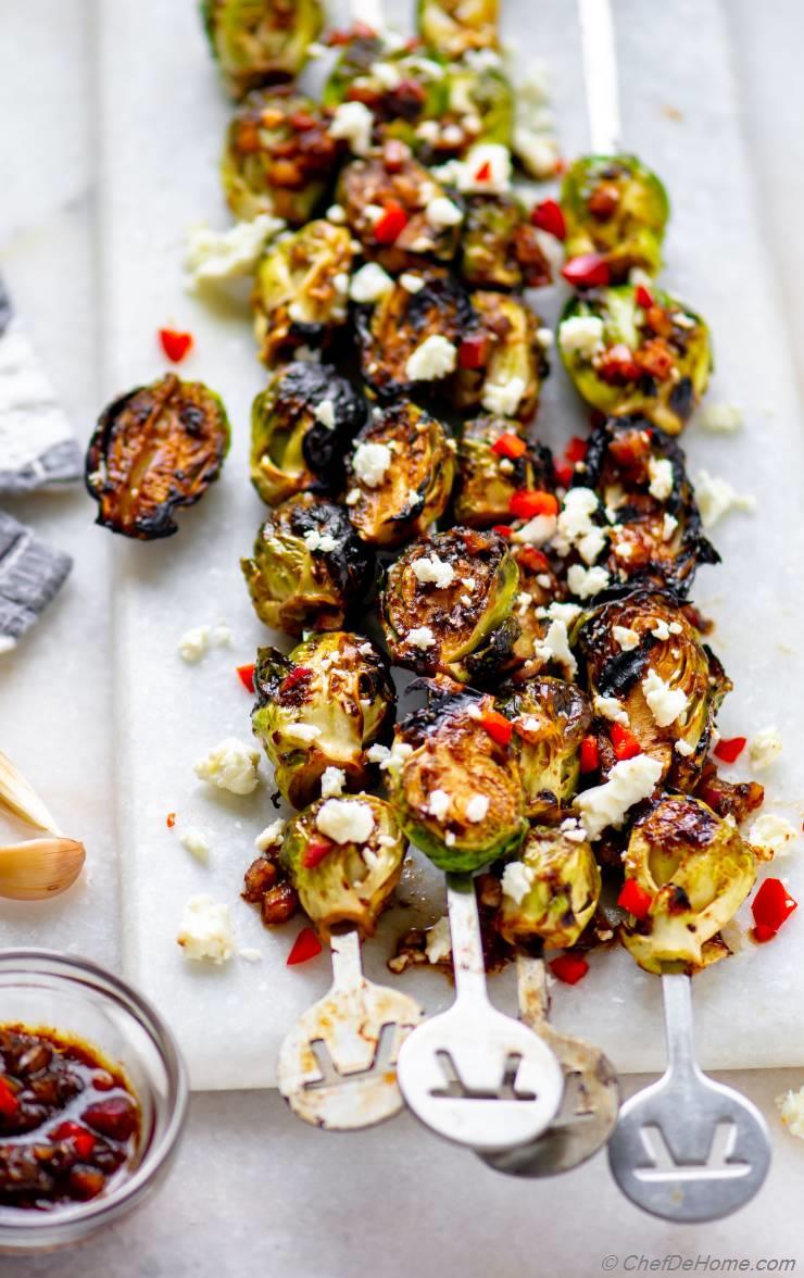 Grilled Brussel Sprouts with Balsamic
