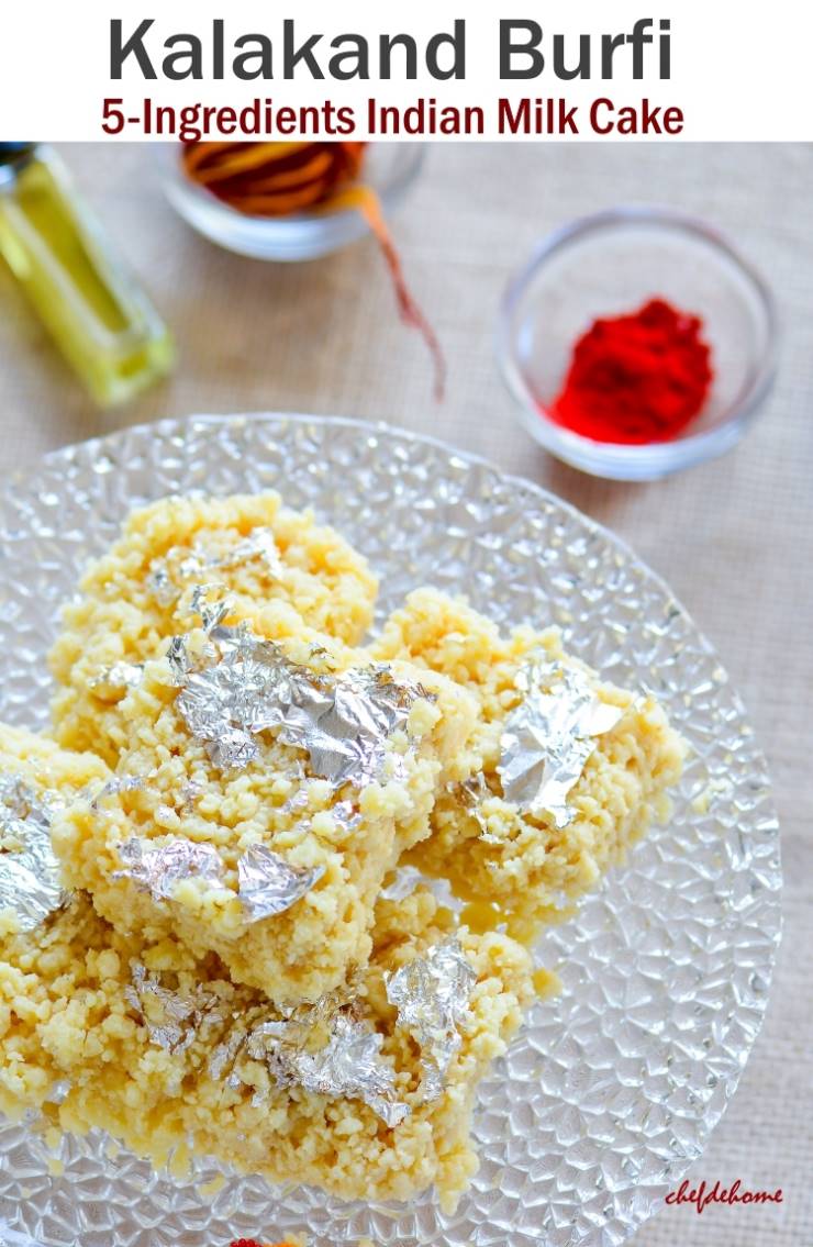 Indian Kalakand Burfi with Condensed Milk