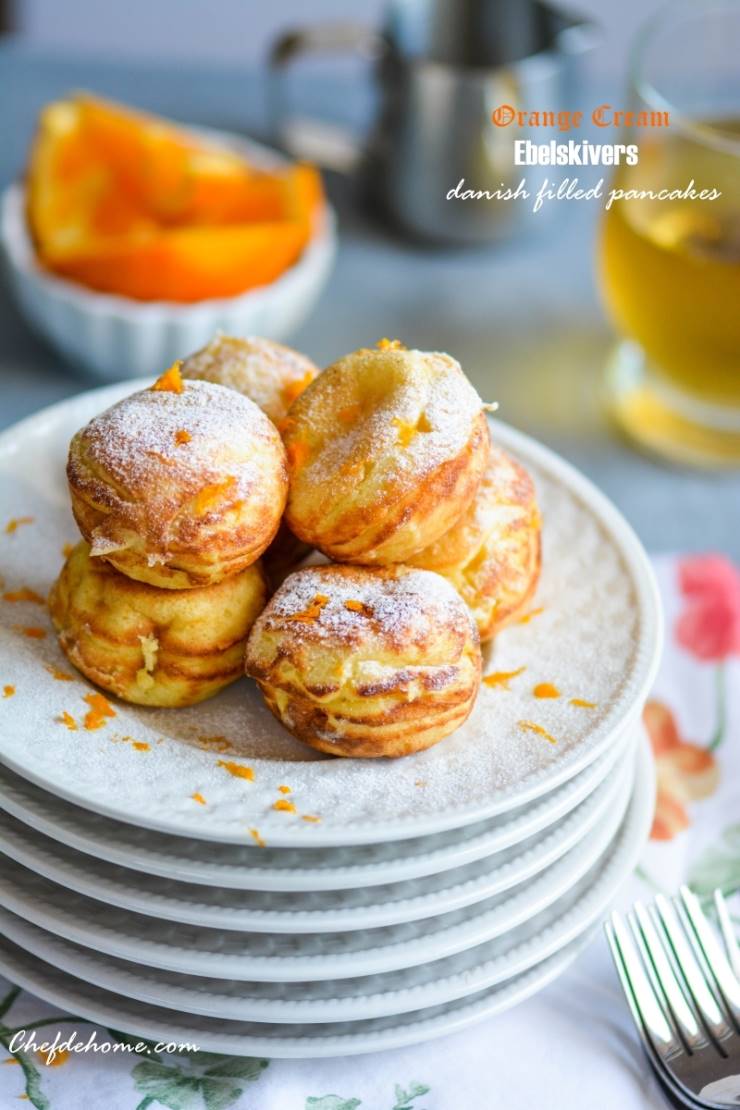 Orange-Cream Ebelskivers - Danish-style Filled Pancakes