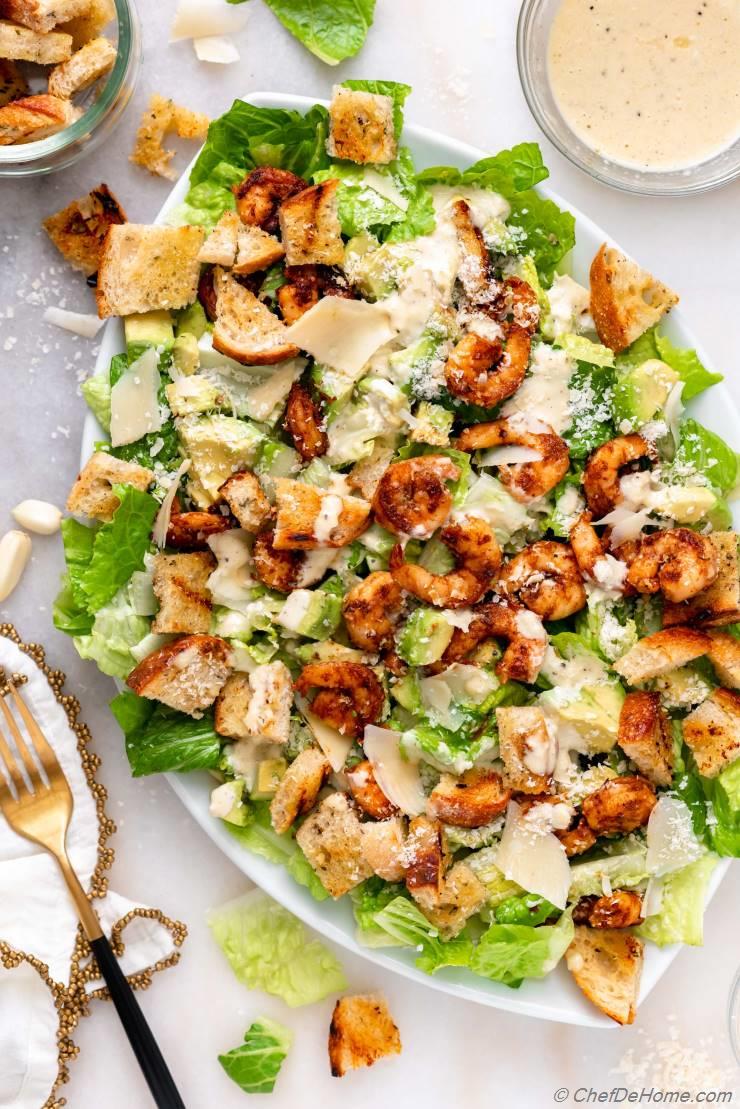 Shrimp Caesar Salad Recipe | ChefDeHome.com