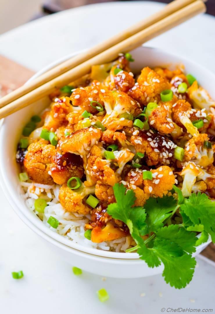 Skinny Firecracker Cauliflower Rice Bowl