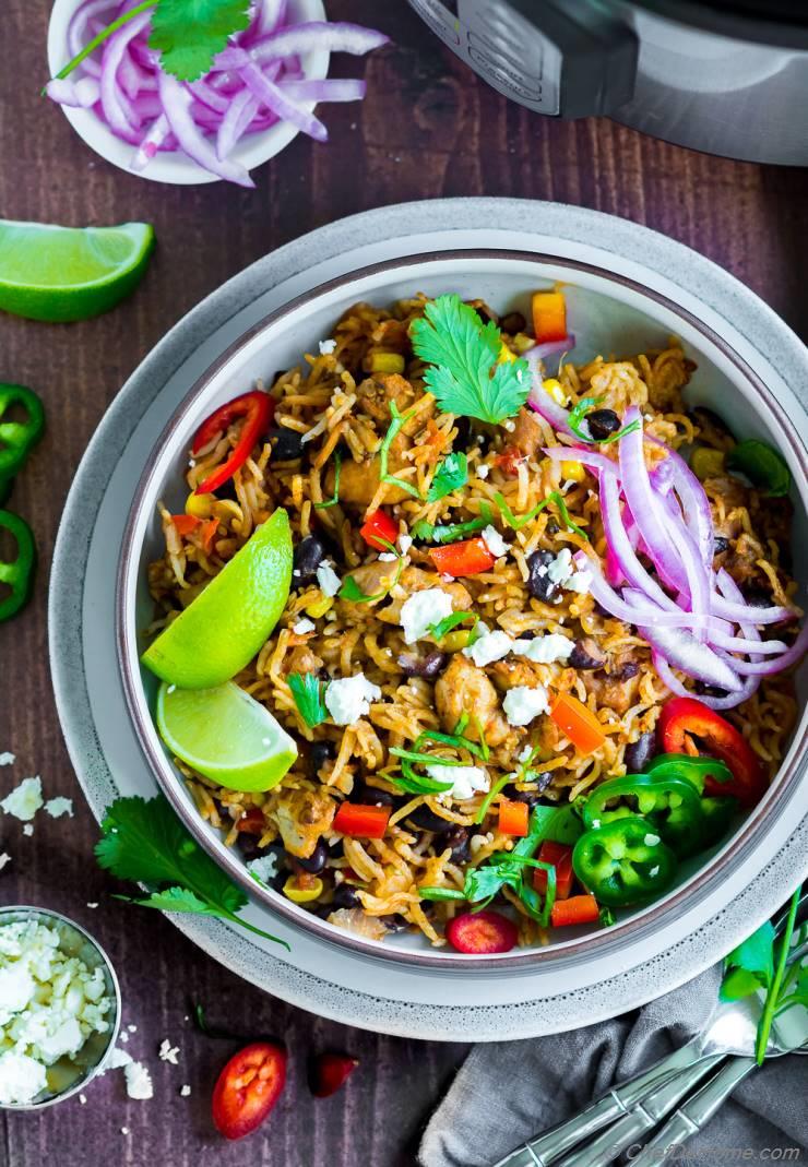 Instant Pot Chicken Burrito Bowls Recipe