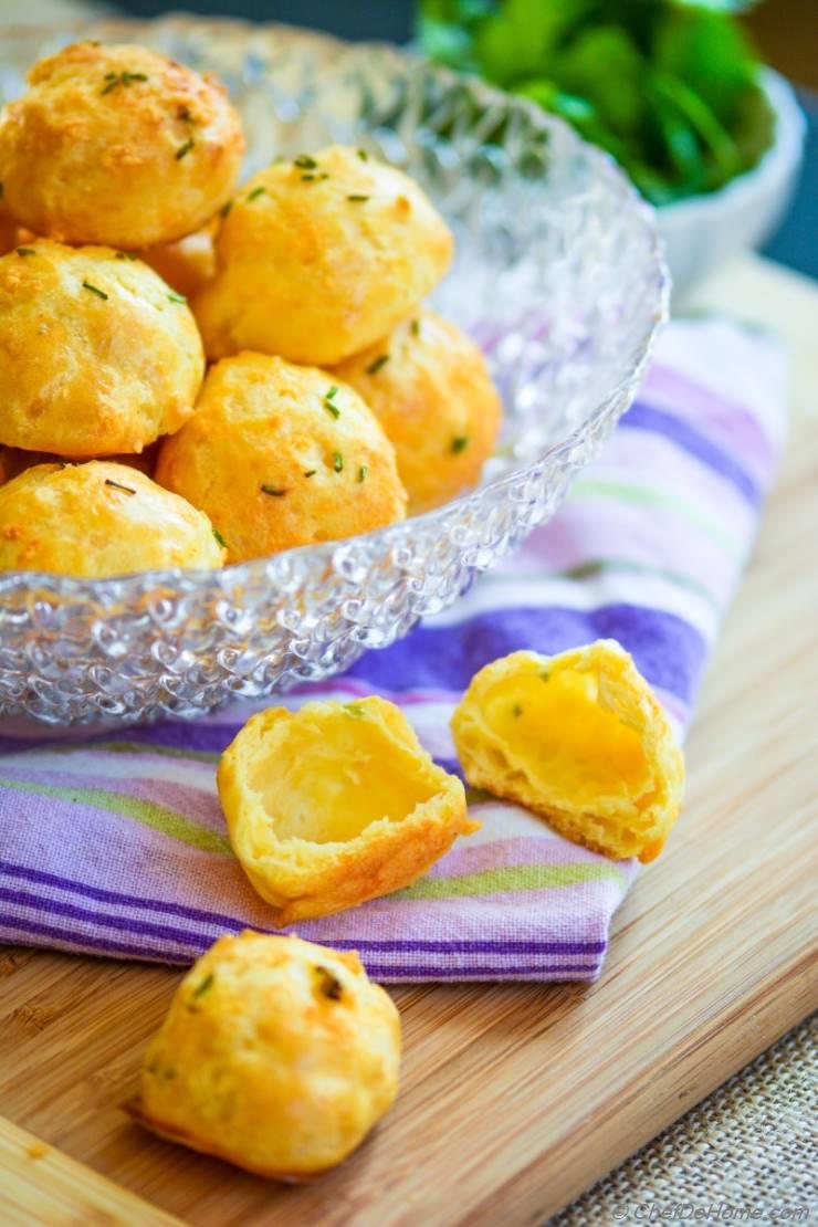 Lite and Airy Cheese and Citrus-Chive Gougeres