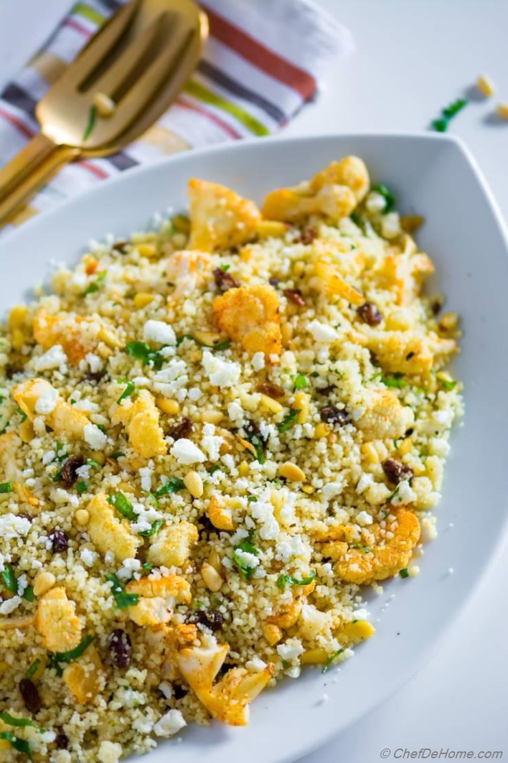 Roasted Cauliflower Couscous Salad Recipe | ChefDeHome.com