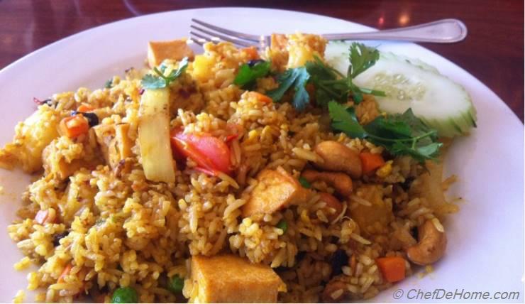 Pineapple Tofu Curry Fried Rice