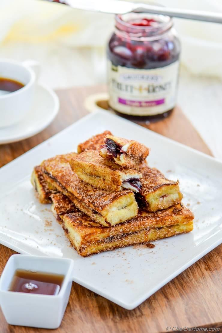 Fruit Spread Stuffed French Toast Sticks