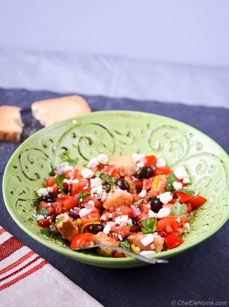 Greek Dakos - Bread and Tomatoes Salad