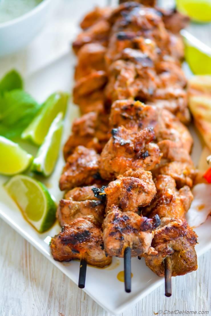 Grilled Tandoori Turkey Tikka Skewers