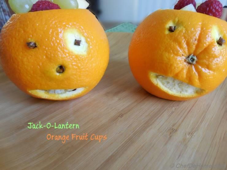 Jack-o-Lanterns Orange Fruit Cups