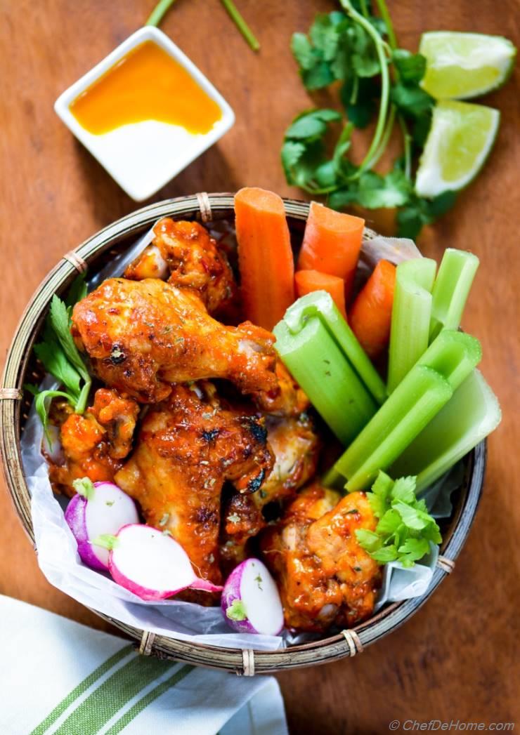 Sweet and Spicy Mango Harissa Chicken Wings