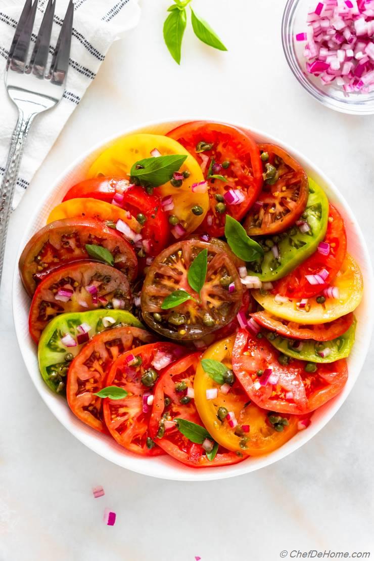 Heirloom Tomato Salad Recipe | ChefDeHome.com