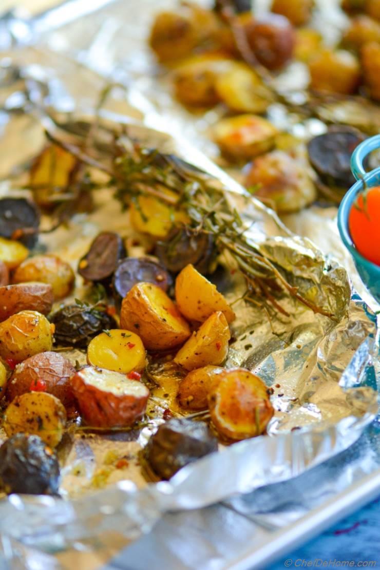 Herb Roasted Potatoes with Sweet-Spicy Mustard Dressing