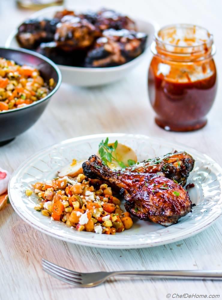 BBQ Chicken Drumsticks with Honey-Chipotle BBQ Sauce