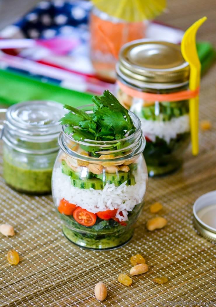 Marinated Kale and Rice Salad in a Jar