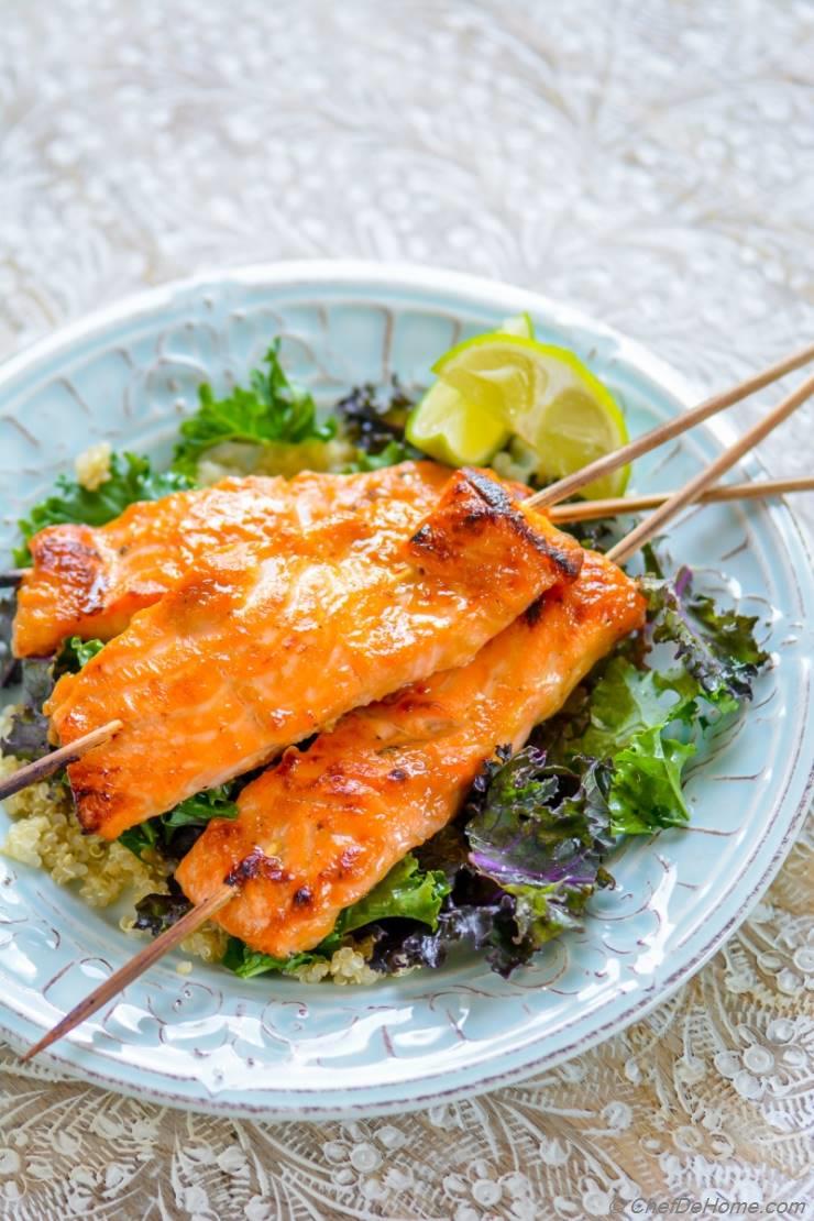 Miso Ginger Salmon with Kale and Quinoa