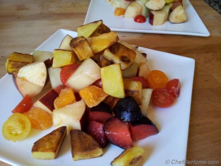 Mix Fruit Salad with Roasted Potato Fries