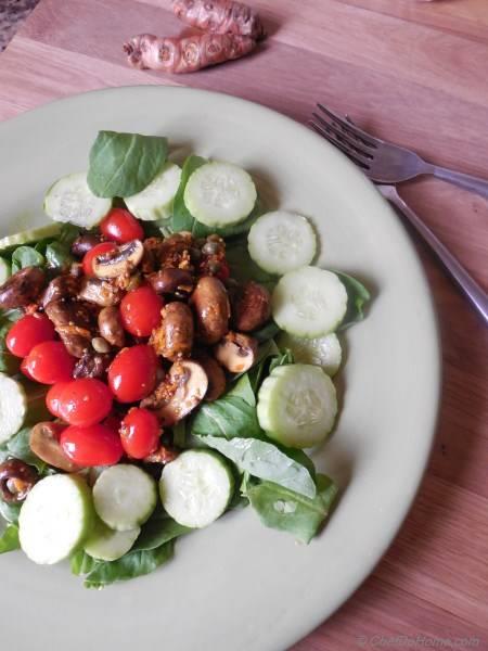 Cucumber And Mushroom Salad With Turmeric Vinaigrette Recipe Chefdehome Com