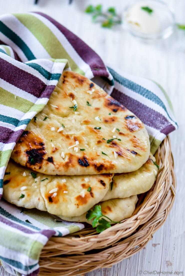 Homemade No Yeast Garlic Butter Naan