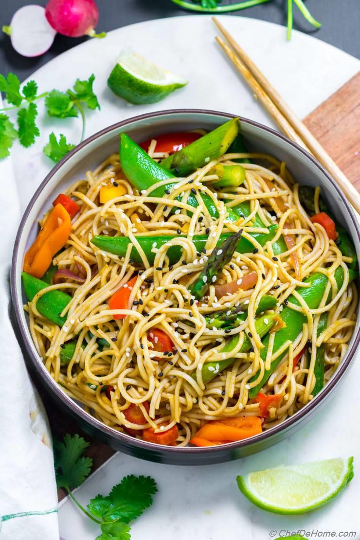 Spicy Soba Noodles Vegetable Stir Fry