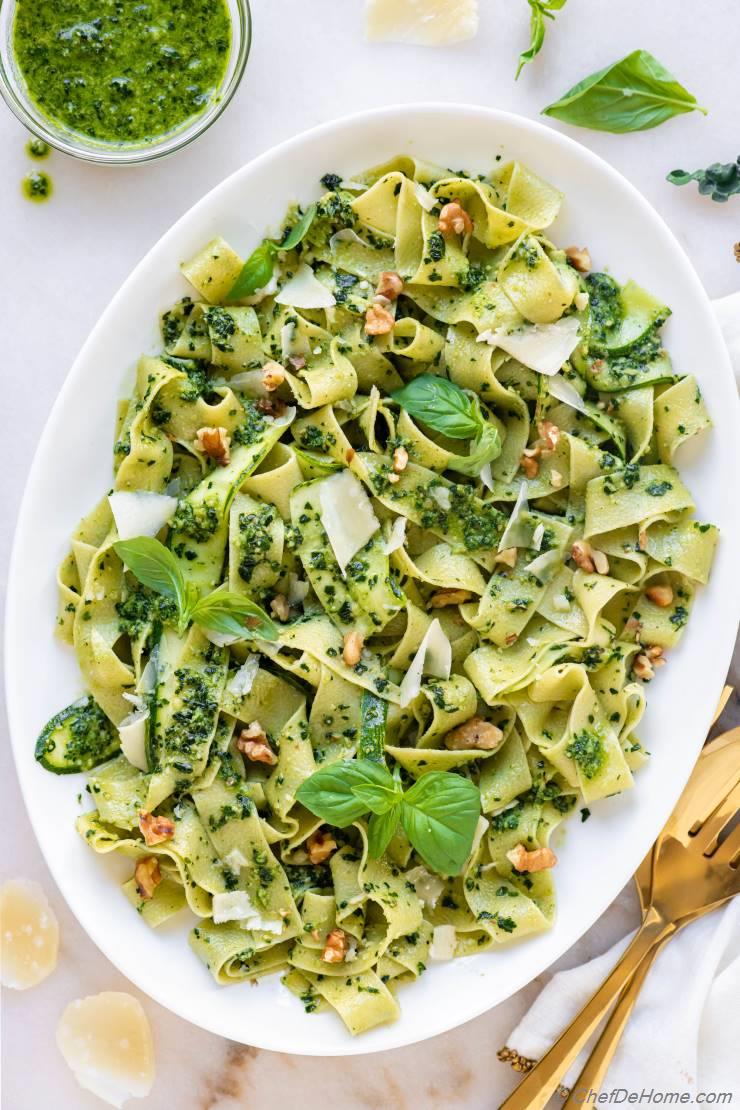 Kale Pesto Pappardelle Pasta