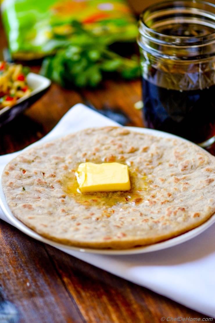 Ramen Noodles Stuffed Snack Flat Bread