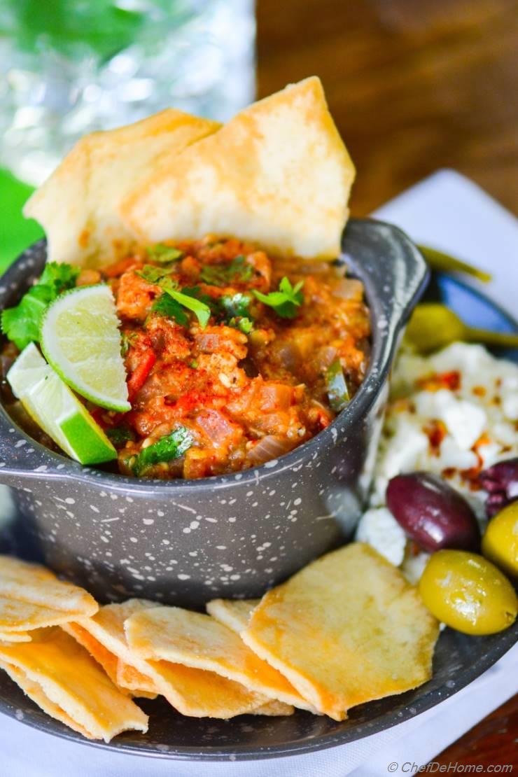 Vegan Roasted Eggplant and Tomato Party Dip