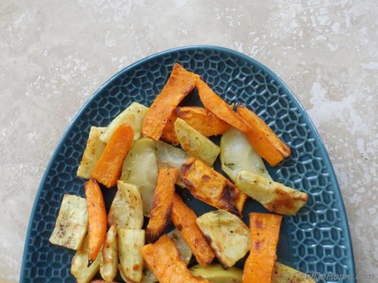 Roasted Sweet Potatoes with Apple