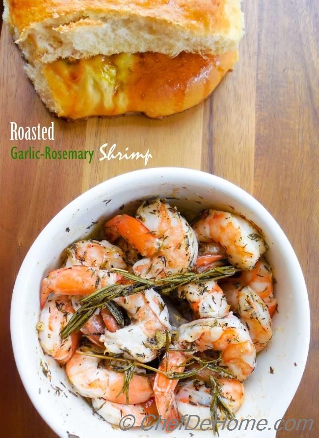 Roasted Shrimp with garlic-rosemary and thyme